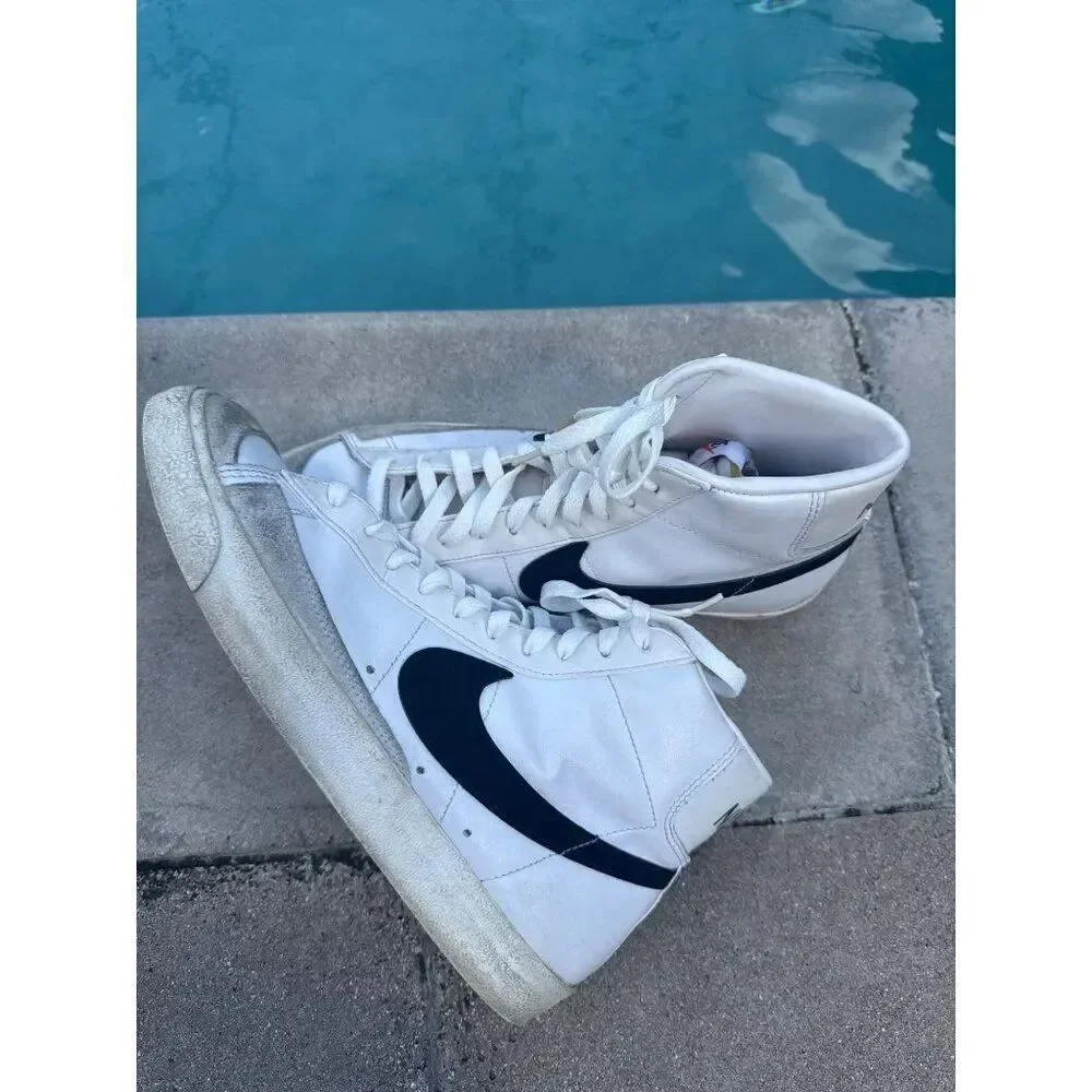 Nike Blazer Mid '77 Vintage White Black Men Sneakers Size 10